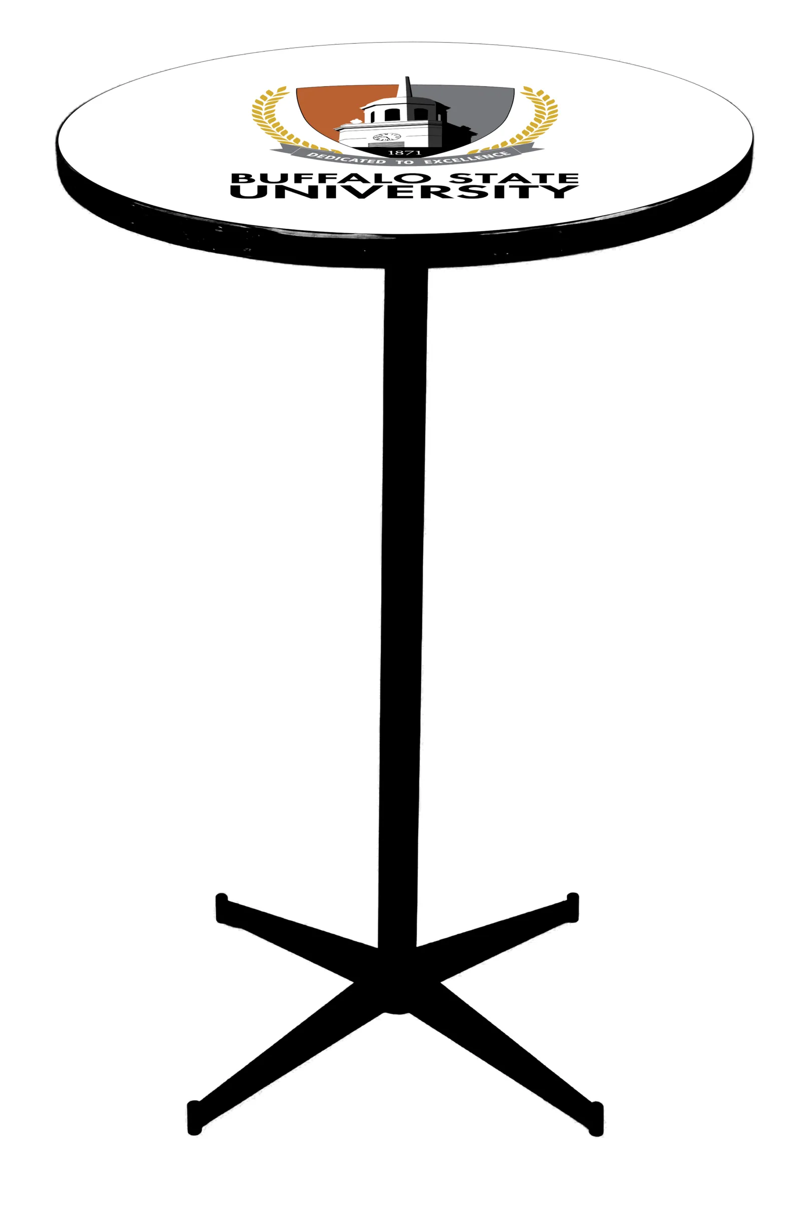 Buffalo State University Trimline Pub Table White Full View