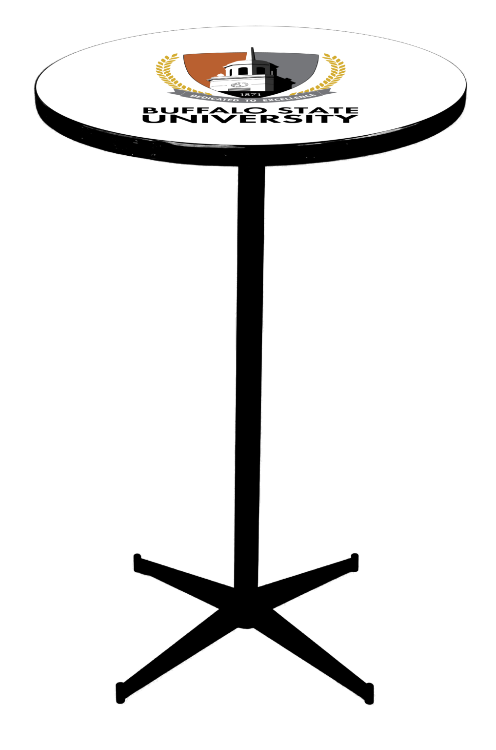 Buffalo State University Trimline Pub Table White Full View
