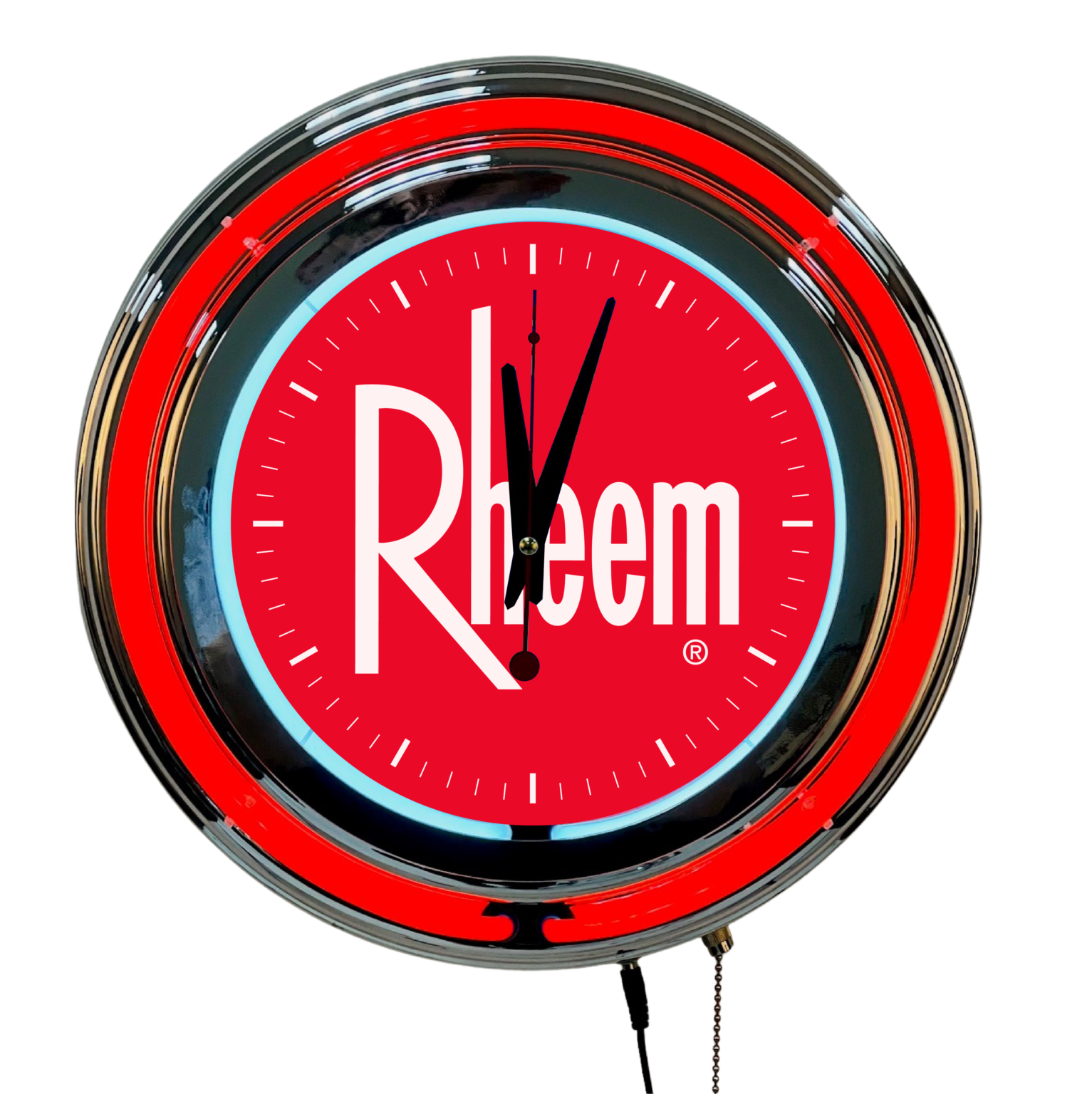Neon Clock Rheem Red